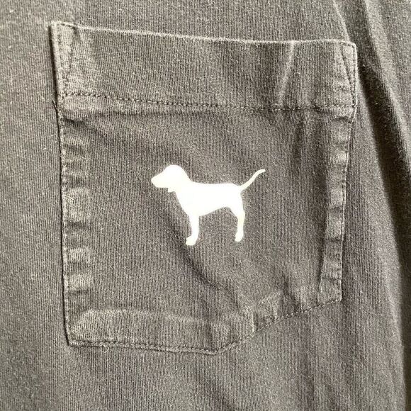 PINK Victorias Secret Black/Red Plaid Logo Crest Long Sleeve Campus Tee, S - Picture 4 of 5